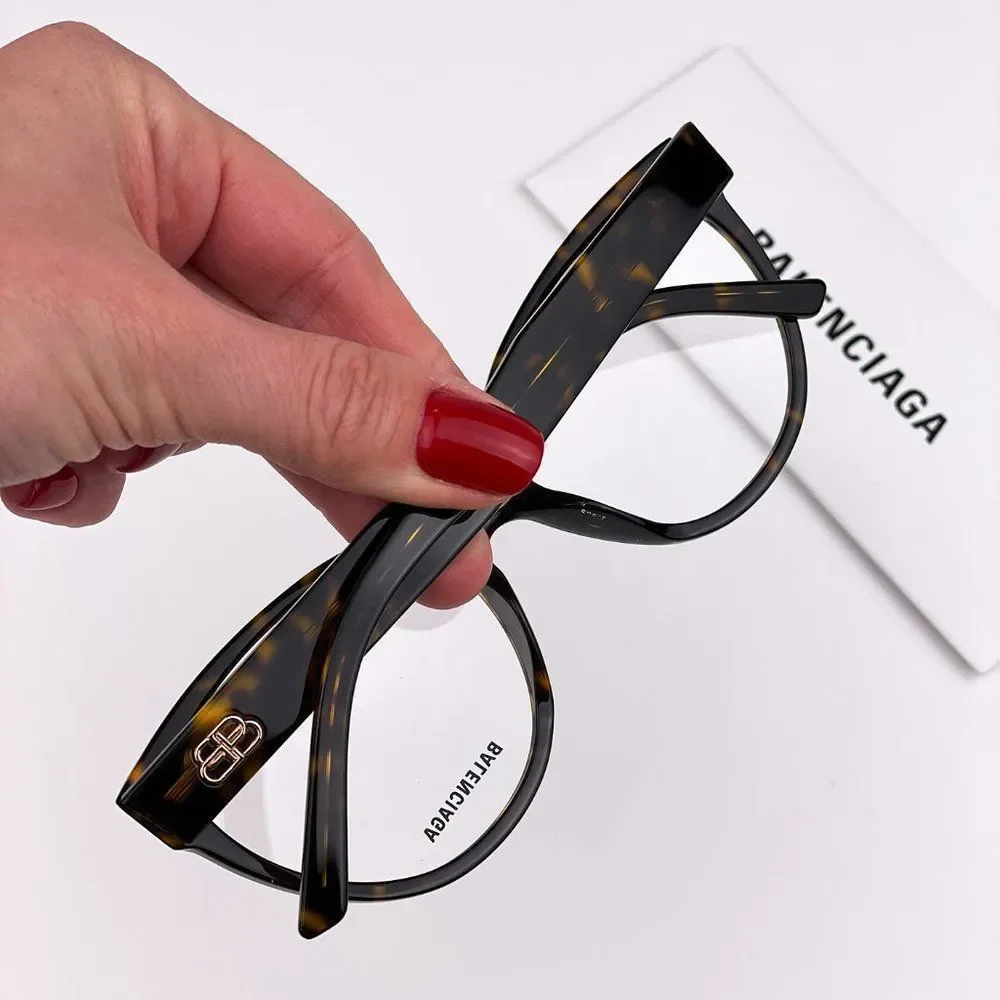 Balenciaga Everyday BB0064O 002 Eyeglasses Havana Gold Cat Eye Women